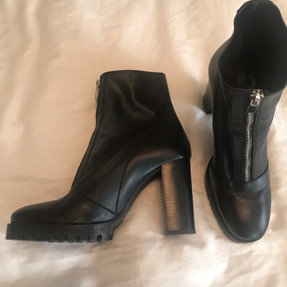Zara Shoes - Leather Lug Soled Ankle Boots